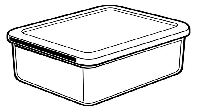 Plastic storage container with lid on white background.