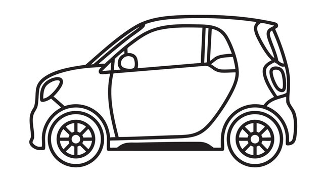 Microcar icon on urban city background