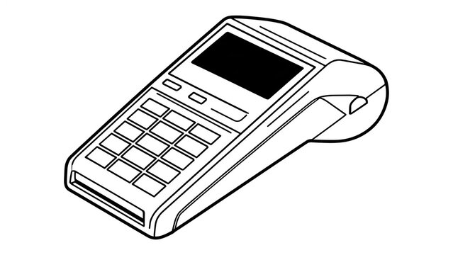 Point of sale terminal on white background.