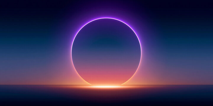purple gradient minimal luxury banner design with soft neon light, violet dream futuristic abstract background with glowing sphere, elegant modern cosmic style wallpaper with smooth gradient