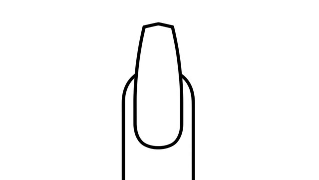 Simple fingernail outline on white background.