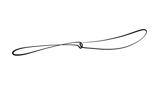 Simple line art knife on white background.