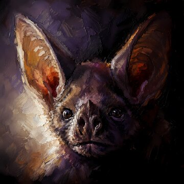 bat face watercolor 