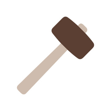 Brown wooden mallet tool closeup.