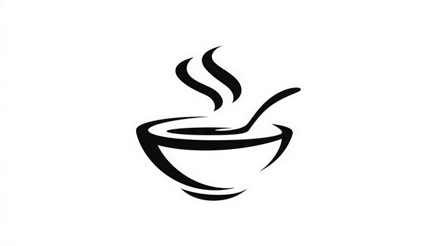 Steaming bowl icon on white background.
