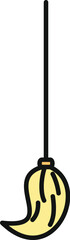 Obraz premium Simple cartoon outlining broomstick, representing concepts like magic, witch, and cleaning