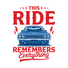 Fototapeta premium Classic Muscle Car Illustration, Retro Automotive Nostalgia Design.