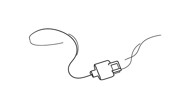 USB cable plug isolated on white background.