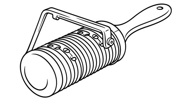 Vintage Hand Cranked Meat Grinder Illustration.