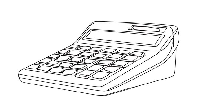Vintage calculator illustration on white background.