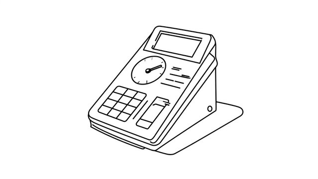 Vintage calculator on white background.