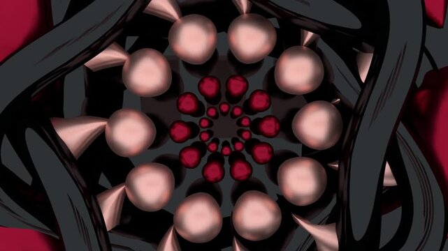 Decorative design elements rotating. Circular ornamental symbol. Abstract futuristic technology background.