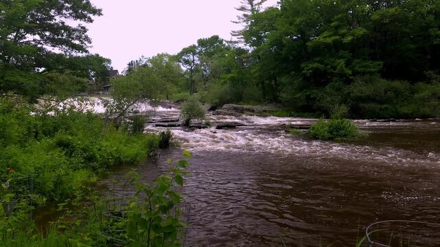 Upstream Royal River rapids and white water Yarmouth, MAine