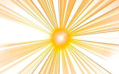 Fototapeta premium Yellow sunburst, radiating lines, bright light effect rays