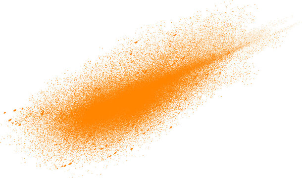Orange Powder Dust Trail Explosion Isolated on Transparent Background PNG