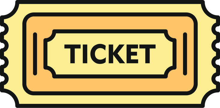 Yellow ticket icon representing admission to an event or show