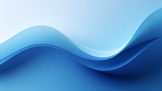 Minimalist Light Blue Wave Shapes, Elegant Gradient Background