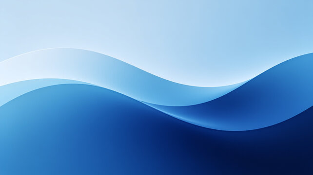 Minimalist Light Blue Wave Shapes, Elegant Gradient Background