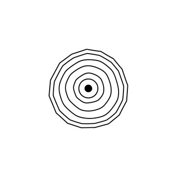 Minimalist Black and White Concentric Circles Target Icon.