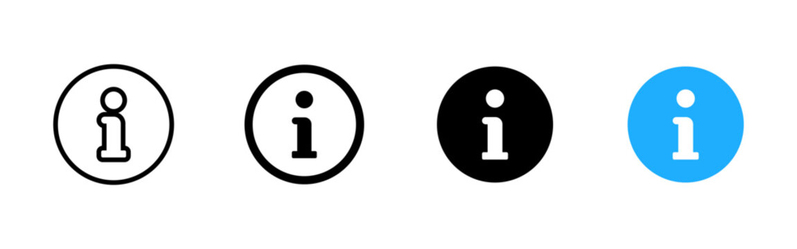 Information icon. Info symbol. Simple pictogram for help, guidance, details, notice, knowledge, support, FAQ and user interface assistance.