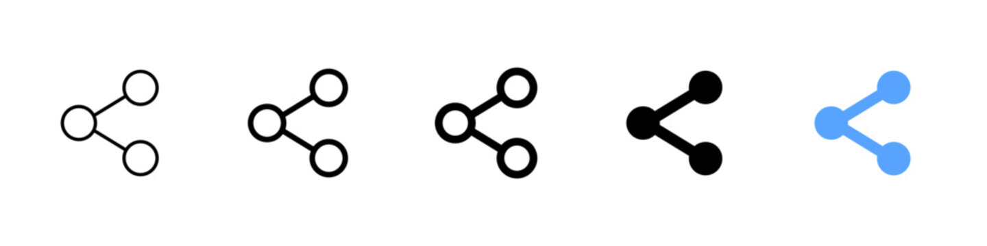 Share icon. Network connection symbol. Simple pictogram for social sharing, link distribution, data transfer, connection, communication and web interface action.