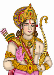 Obraz premium hand drawn digital art of lord ram