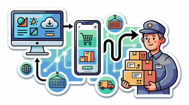 Digital delivery process with online ordering and logistics