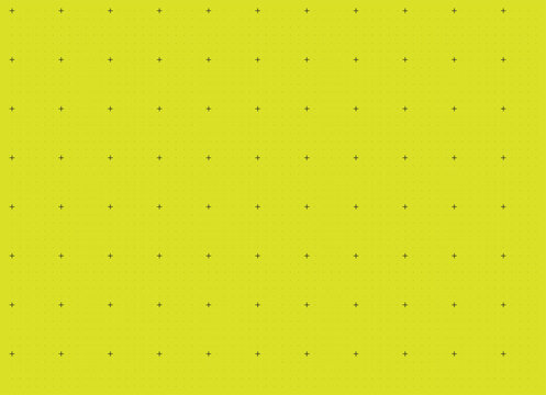 Geometric grid pattern with plus signs on yellow background Vector