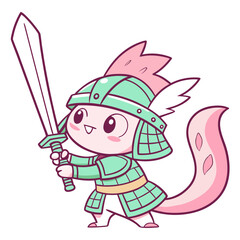 Obraz premium Axolotl Pastel Shinobi 1