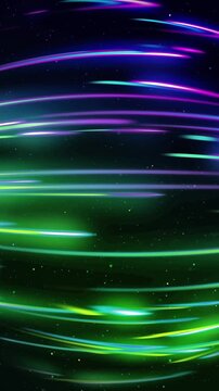 Fast data sphere with glowing neon lines