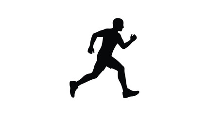 Obraz premium Black Running Man Silhouette Vector Isolated on White Background
