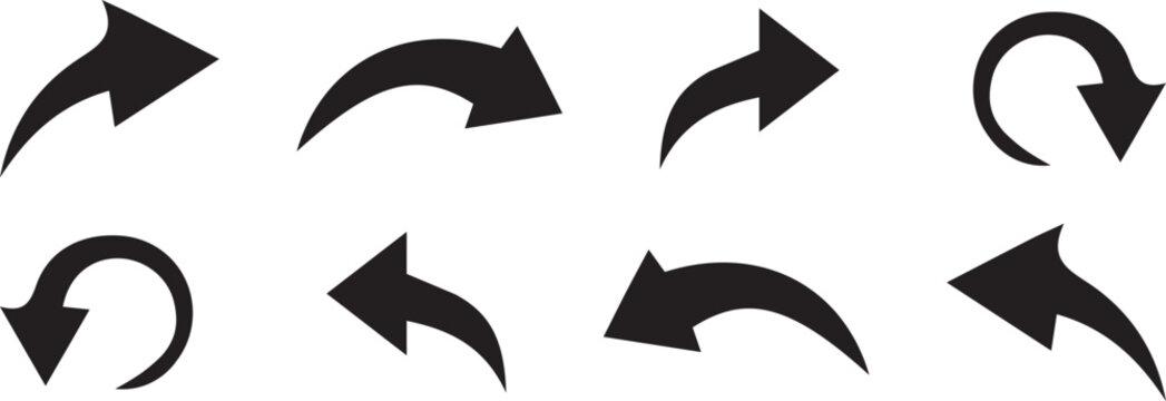 Curved arrows showing turn, u-turn, back, and undo directions.