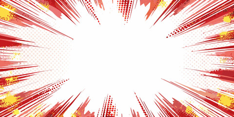 Comic explosion background dynamic red and yellow vector illustration © Bijoy
