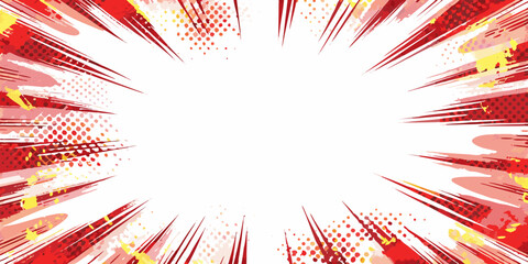 Comic book explosion background dynamic red and yellow vector illustration © Bijoy