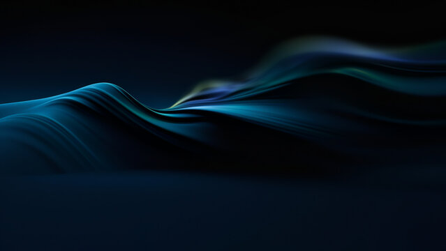 Waves of Color Flow Through Dark Space in Digital Art Creation
