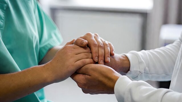 Close Up Of Two People Holding Hands In A Comforting Gesture Symbolizing Support And Connection In Emotional Moments