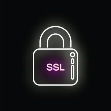 Padlock icon displaying ssl text, symbolizing secure data transfer and digital protection
