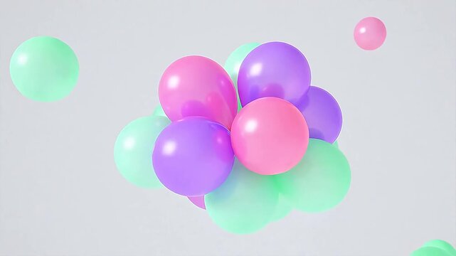 Colorful balloons floating in air