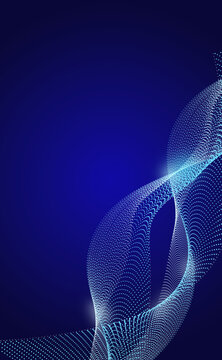 Abstract Blue Wave Lines Wallpaper Background Portrait. Abstract dna science images.