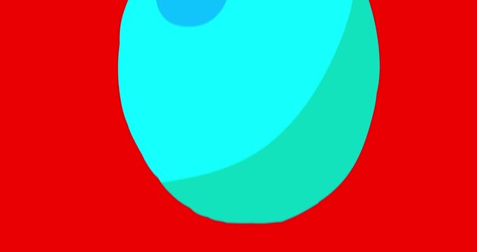 Ball bouncing coming along cartoon animation blue color on redbox. Cute toy liquid behaviour play up and down. Animated element good for any project 4k video movie seamless loop.
