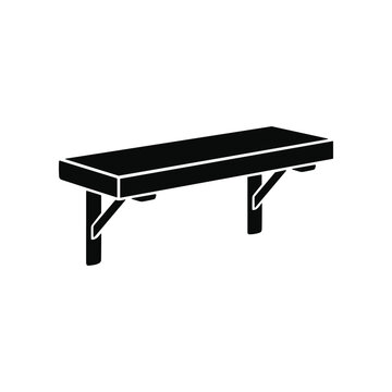 Simple black wooden table furniture piece.