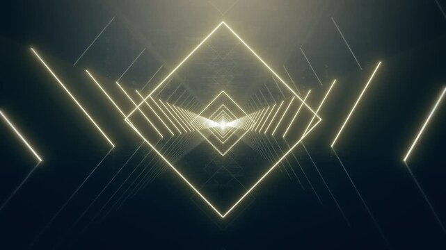 Futuristic Neon Light V-Shaped Corridor Loop