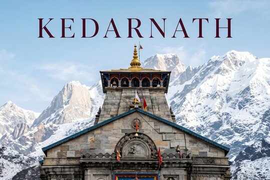 Kedarnath Temple Editorial Tourism Banner in Uttarakhand