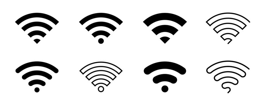wifi icon. wireless wifi signal icons. internet connection access symbols