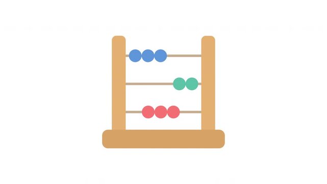 Looping Abacus Mathematics Counting Education Animation ProRes Alpha Channel 4K 60fps Arithmetic Learning Motion Graphic