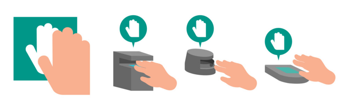 Contactless palm vein biometric authentication reader device capturing vascular patterns for high security identity verification and unauthorized entry prevention management