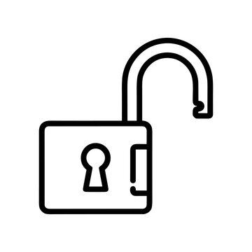 Open Padlock with Keyhole Icon.