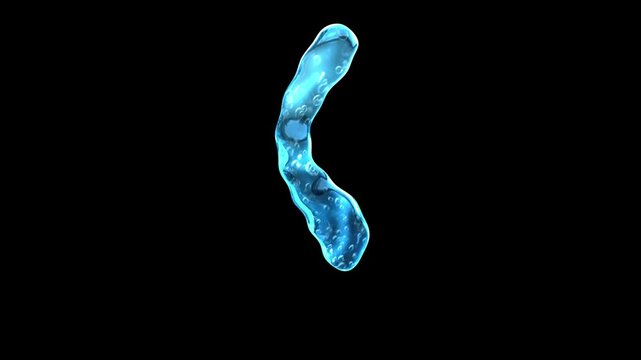 Liquid Water Bubble Left Parenthesis Symbol Loop on Alpha Background