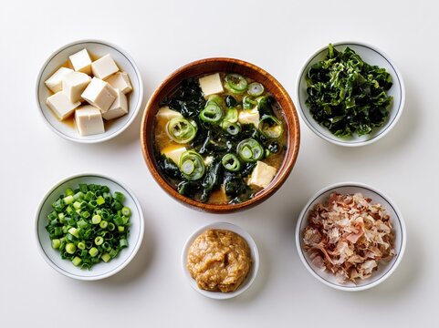 Japanese miso soup and ingredient