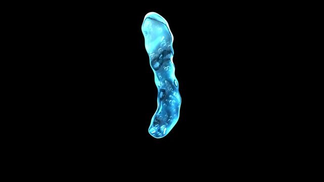Liquid Water Bubble Right Parenthesis Symbol Loop on Alpha Background